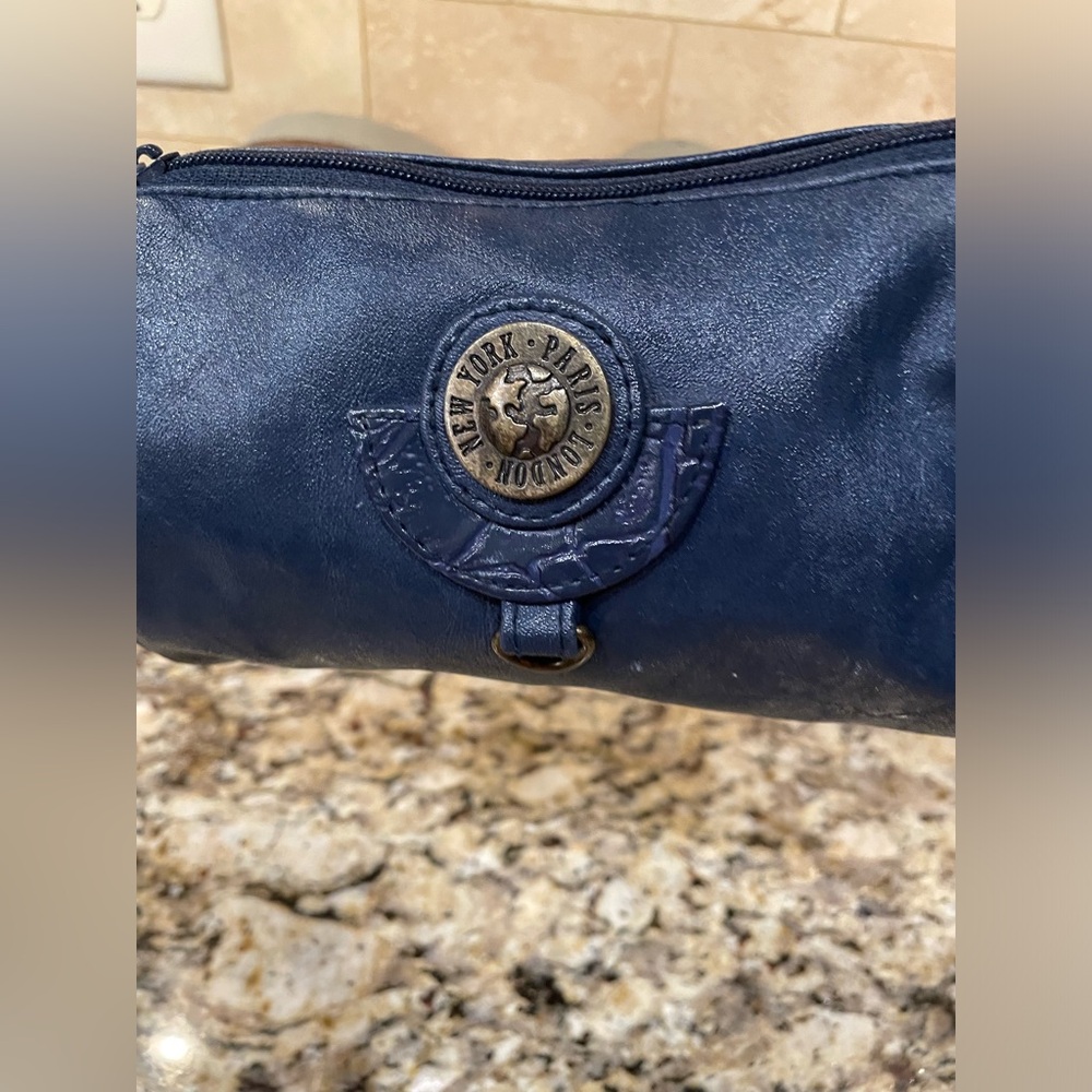 Sarne London Paris New York Blue  Leather Small Purse